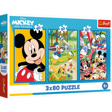 TREFL DISNEY MICKEY MOUSE puslede komplekt Miki-Hiire tiim, 3x80 osa