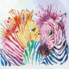 Deimantinė mozaika RAINBOW ZEBRAS 40x40