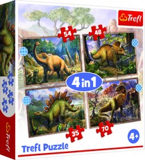 TREFL Puslede komplekt 4 in 1 Dinosaurused
