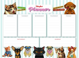 Magnetiline planeerimiskalender teemantmosaiigiga LOOMAD 32 x 40 cm