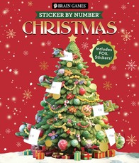 Brain Games - Sticker by Number: Christmas (24 Images to Sticker - Watercolor Tree Cover)