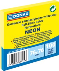 Kleepuvad märkmelehed 76 x 76 mm, neoonkollased