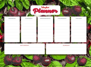 Magnetiline planeerimiskalender teemantmosaiigiga "Kirsid" 32 x 40 cm