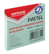 OFFICEproduct kleepuvad märkmelehed 76 × 76 mm, 100 lehte, roheline