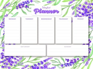Magnetiline planeerimiskalender teemantmosaiigiga "Lavendel" 32x40 cm